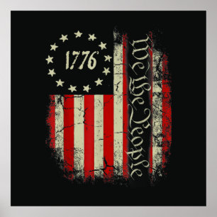 Patriotiska 4 juli Amerika Poster