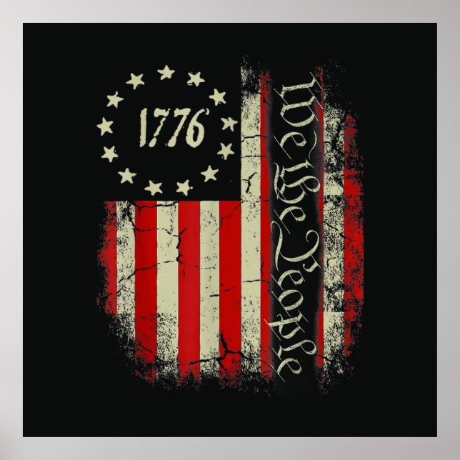Patriotiska 4 juli Amerika Poster (Framsidan)