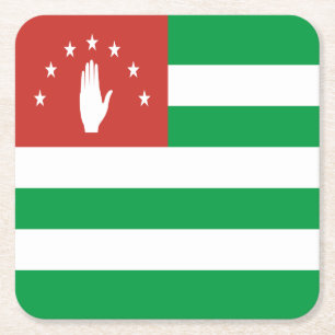 Patriotiska Abchaziens flagga Underlägg Papper Kvadrat