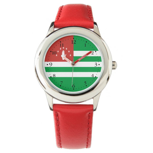 Patriotiska Abchaziska flaggan Armbandsur (Framsida)