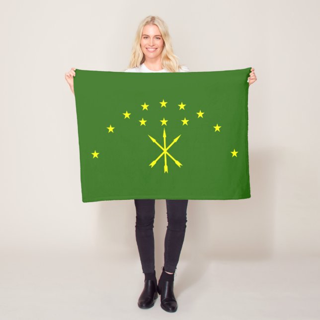 Patriotiska Adygeiska flaggan Fleecefilt (På plats)