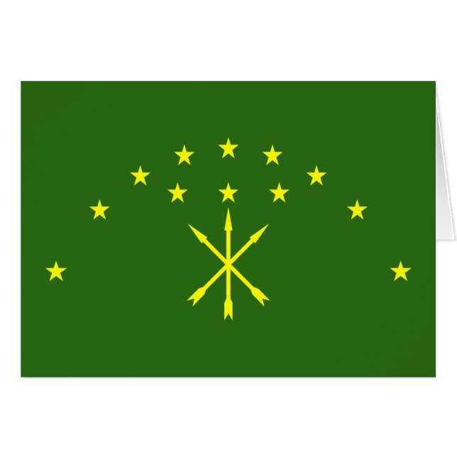 Patriotiska Adygeiska Flaggan Hälsningskort (Framsidan Horizontal)