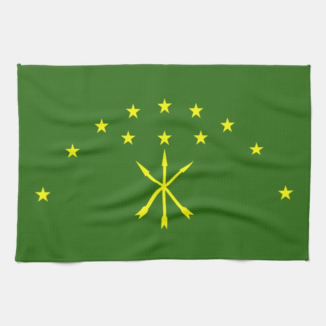 Patriotiska Adygeiska flaggan Kökshandduk (Horisontell)
