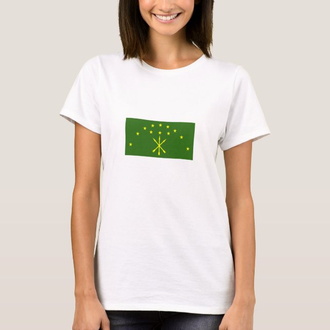 Patriotiska Adygeiska Flaggan T Shirt (Framsida)