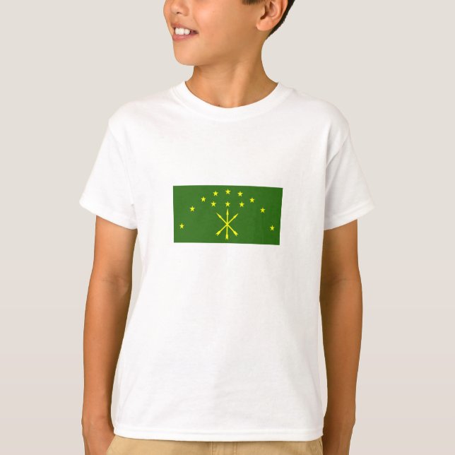 Patriotiska Adygeiska Flaggan T Shirt (Framsida)