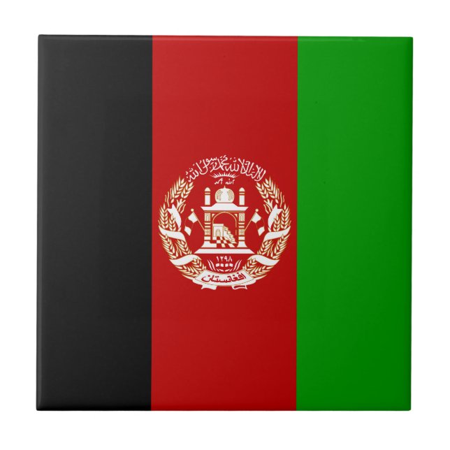Patriotiska Afghanistanflaggan Kakelplatta (Framsidan)