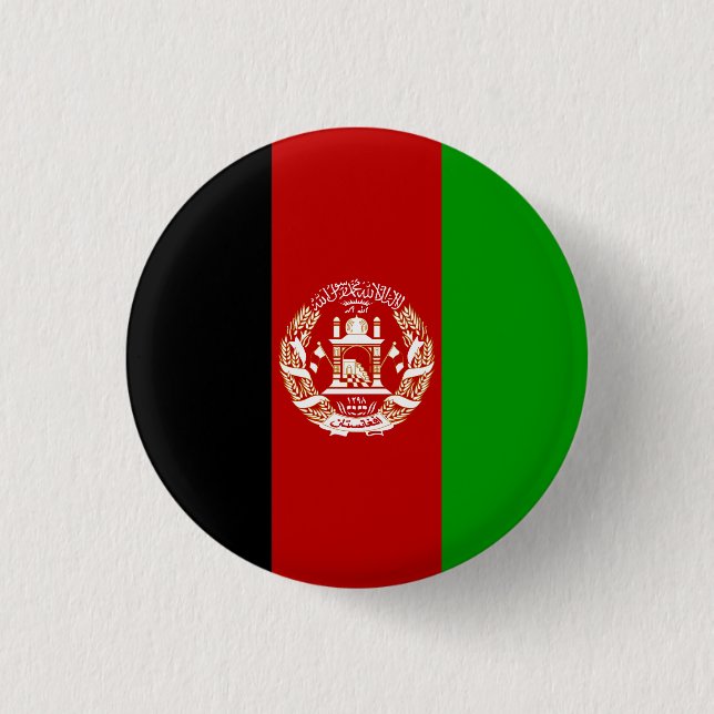 Patriotiska Afghanistanflaggan Knapp (Framsida)