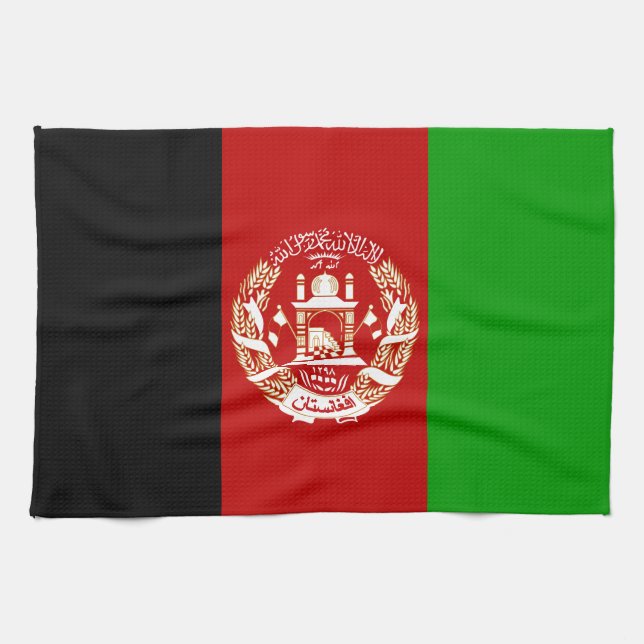 Patriotiska Afghanistanflaggan Kökshandduk (Horisontell)