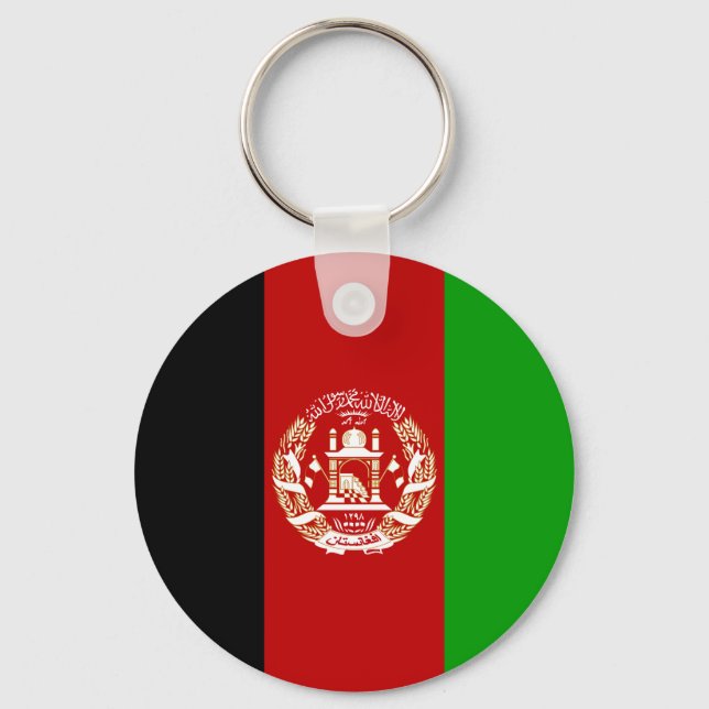 Patriotiska Afghanistanflaggan Nyckelring (Framsida)