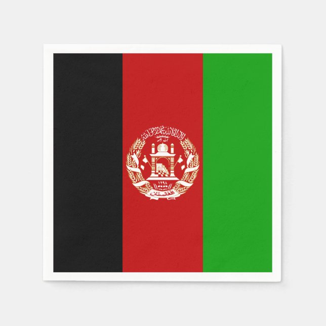 Patriotiska Afghanistanflaggan Pappersservett (Framsidan)