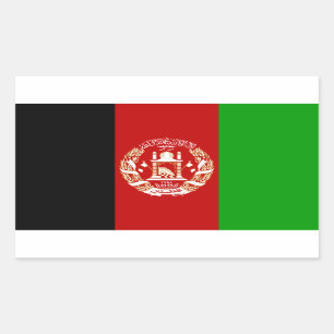 Patriotiska Afghanistanflaggan Rektangulärt Klistermärke