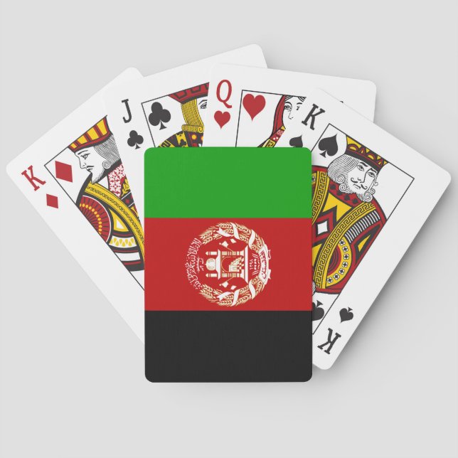 Patriotiska Afghanistanflaggan Spel Kort (Baksidan)