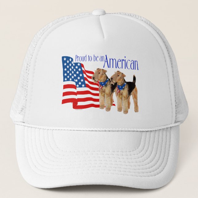 Patriotiska Airedale Terriers Keps (Framsida)
