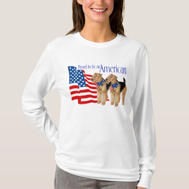 Patriotiska Airedale Terriers Tröja (Framsida)