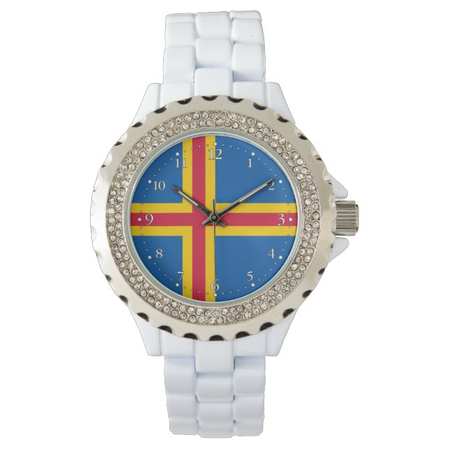 Patriotiska Ålands flagg Armbandsur (Framsida)