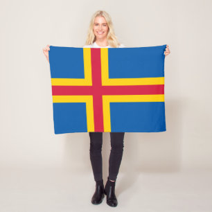 Patriotiska Ålands flagg Fleecefilt