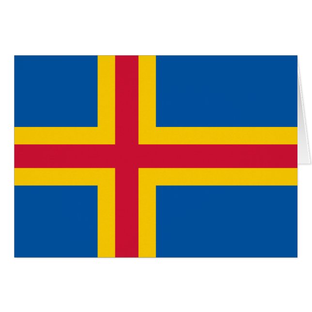 Patriotiska Ålands flagg Hälsningskort (Framsidan Horizontal)