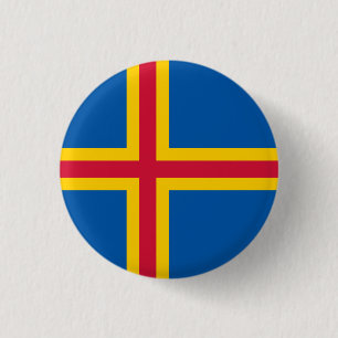 Patriotiska Ålands flagg Knapp