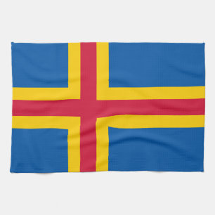 Patriotiska Ålands flagg Kökshandduk