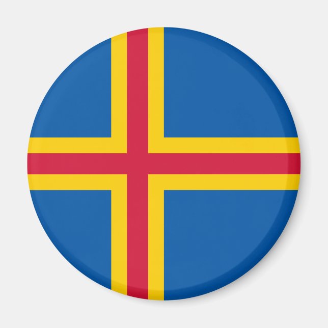Patriotiska Ålands flagg Magnet (Framsidan)