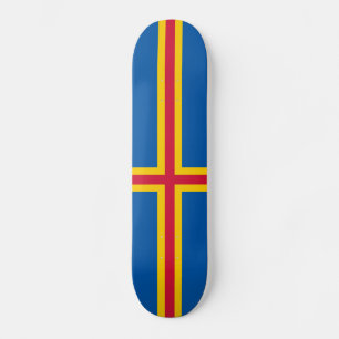 Patriotiska Ålands flagg Mini Skateboard Bräda 18,5 Cm