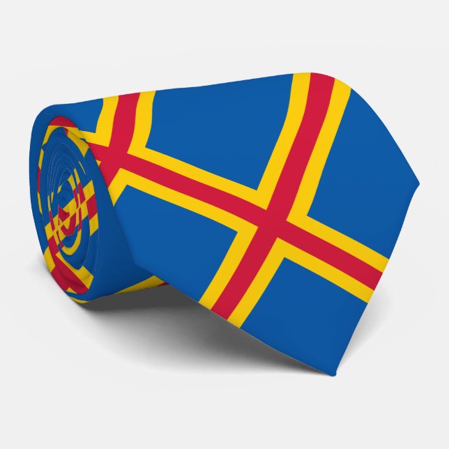 Patriotiska Ålands flagg Slips (Rullad)