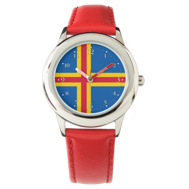 Patriotiska Ålands flaggbevakning Armbandsur (Framsida)