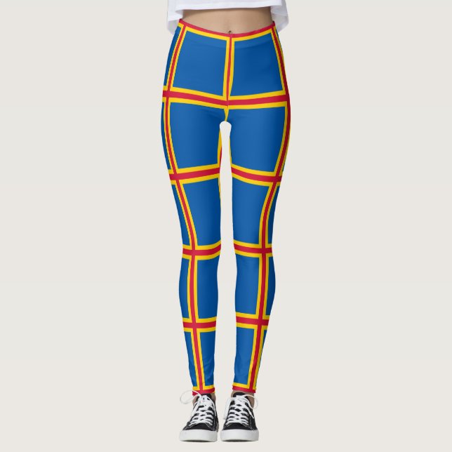 Patriotiska Ålands flaggiga leggings (Framsida)
