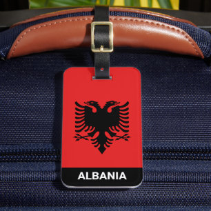 Patriotiska albanska språkflaggor, albanska Flagga Bagagebricka