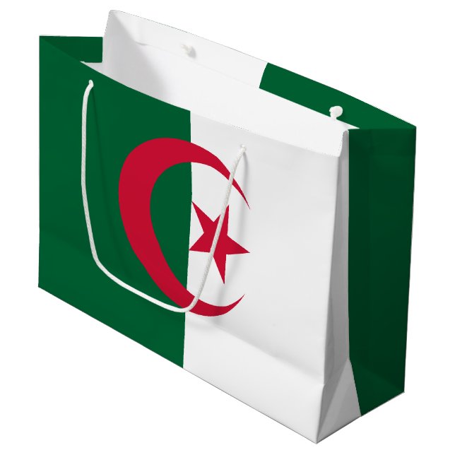 Patriotiska algeriska flaggan (Framsidan Vinklad)