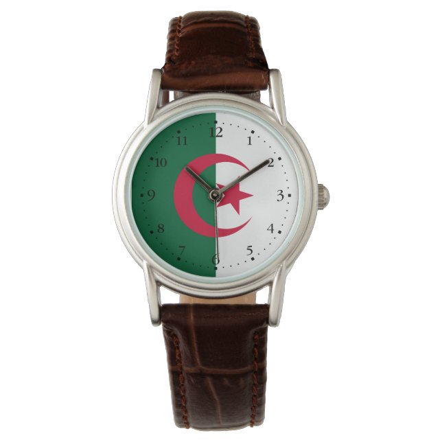 Patriotiska algeriska flaggan armbandsur (Framsida)