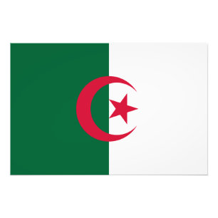 Patriotiska algeriska flaggan fototryck