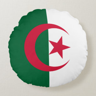 Patriotiska algeriska flaggan rund kudde