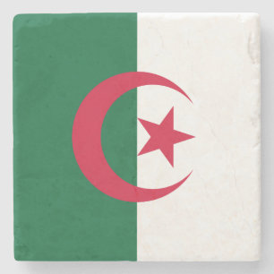 Patriotiska algeriska flaggan underlägg sten
