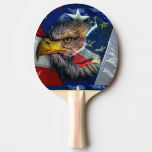 Patriotiska American Flagga Varg Pingisracket