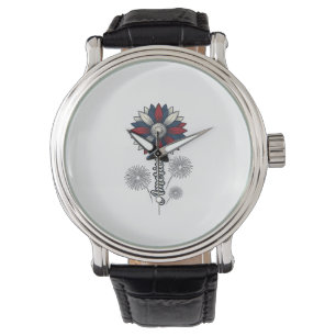 Patriotiska Amerika Blomma Fyrverkerier Vektor Des Armbandsur
