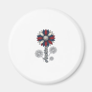 Patriotiska Amerika Blomma Fyrverkerier Vektor Des Magnet