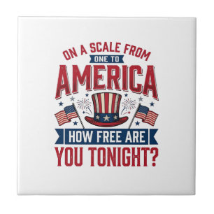 Patriotiska Amerika Hur Fri Är Du I Kväll Skjorta  Kakelplatta