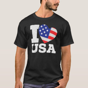 Patriotiska Amerika Jag älskar USA-flaggan 4:e jul T Shirt