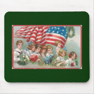 Patriotiska amerikanbarn för vintage musmatta