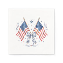Patriotiska amerikanska flagg-båge cocktail servet