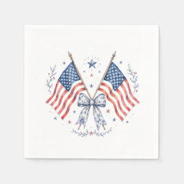 Patriotiska amerikanska flagg-båge cocktail servet pappersservett