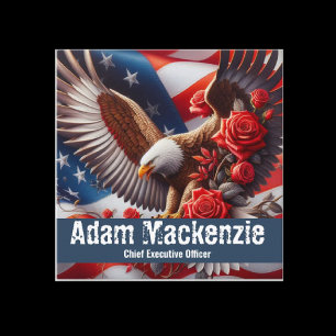 Patriotiska amerikanska flagg eagle visitkort