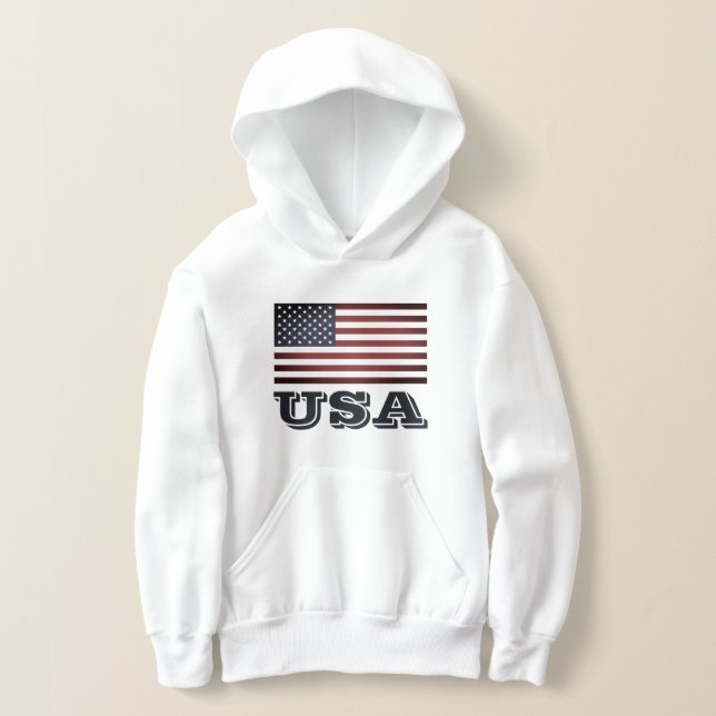 Patriotiska amerikanska flagga, barn som seglar öv t shirt (Laydown)