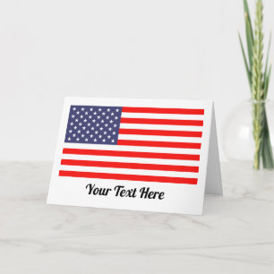 Patriotiska amerikanska flagganhälsningkort kort