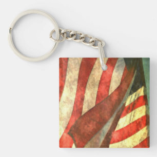 Patriotiska amerikanska flaggans akrylnyckelringar