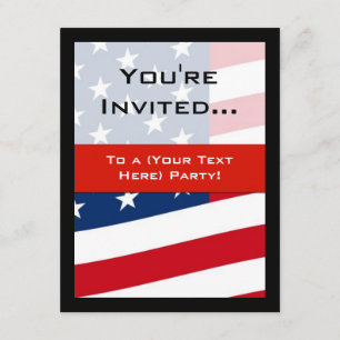 Patriotiska amerikanska flaggfestinbjudningar, All Inbjudningar