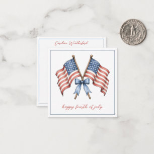 Patriotiska amerikanska flaggor fjärde juli anteckningskort