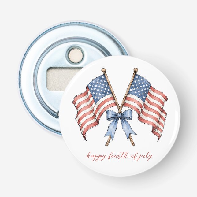 Patriotiska amerikanska flaggor fjärde juli flasköppnare (Framsidan)
