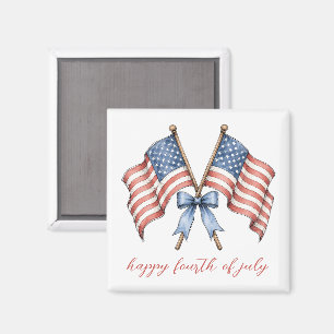 Patriotiska amerikanska flaggor fjärde juli magnet
